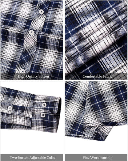 💫Clearance Sale🔥Men's Flannel Shirt Long Sleeve Button Down 100% Cotton