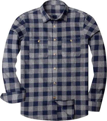 💫Clearance Sale🔥Men's Flannel Shirt Long Sleeve Button Down 100% Cotton