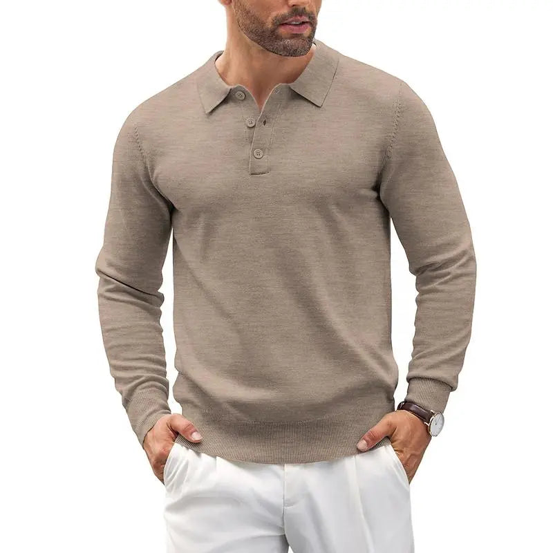 🔥Last Day Promotion🔥Men's Long Sleeve Knit Polo Shirt