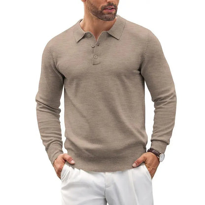 🔥Last Day Promotion🔥Men's Long Sleeve Knit Polo Shirt