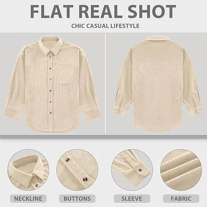 Women‘s Button Down Corduroy Shirt Jacket