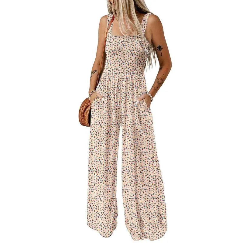Women’s Casual Print Sleeveless Overalls Jumpsuits