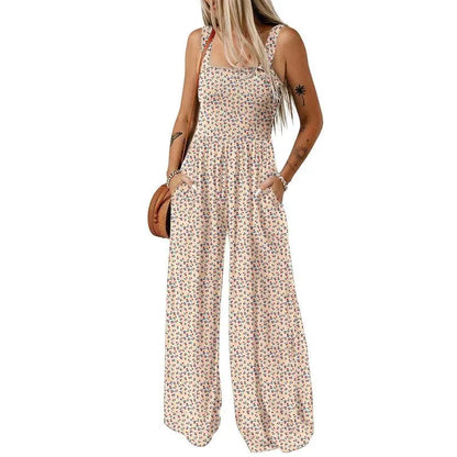 Women’s Casual Print Sleeveless Overalls Jumpsuits
