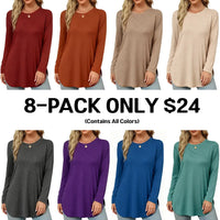 Solid color style Round neck