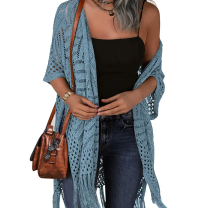 Women's knitted cardigan loose open coat