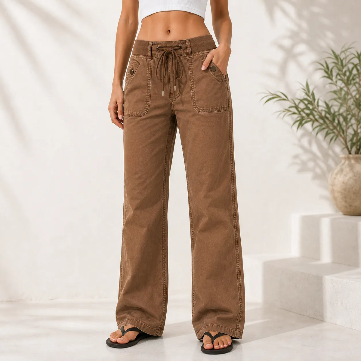 ⚡FINAL SALE⚡- Women's High Stretch Mid Rise Straight Pants