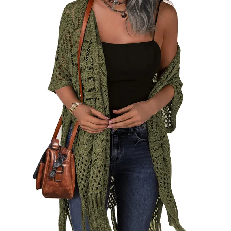 Women's knitted cardigan loose open coat