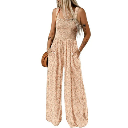 Women’s Casual Print Sleeveless Overalls Jumpsuits