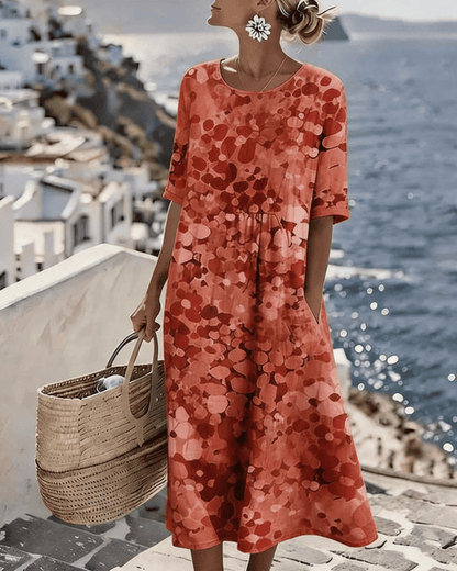 Last Day 89% OFF 🔥 🌼 COLOUR BLOOM: Bright, Soft, Effortless Watercolor Milk Silk Dress