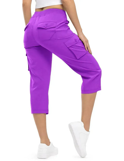 Women's Cargo Capris Lightweight Hiking Pants Shorts Cropped Cotton