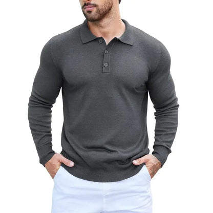 🔥Last Day Promotion🔥Men's Long Sleeve Knit Polo Shirt