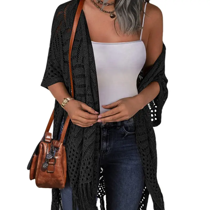 Women's knitted cardigan loose open coat