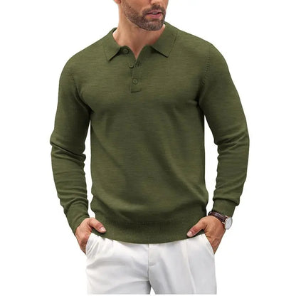🔥Last Day Promotion🔥Men's Long Sleeve Knit Polo Shirt