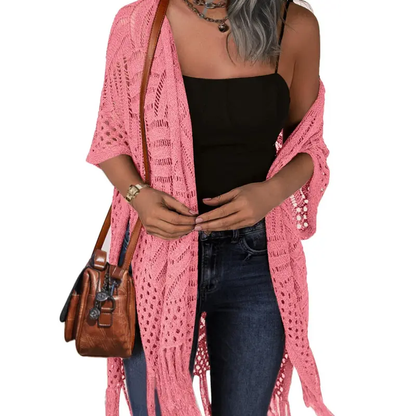 Women's knitted cardigan loose open coat