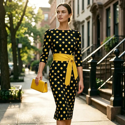 Women's Retro Elegant Polka Dot Dress