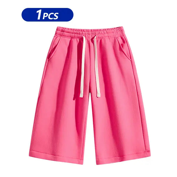 Women's Solid Color Casual Shorts with Belt, Breathable Summer Bermuda Shorts with Pockets, Relaxed Fit Everyday Shorts|Gender-Neutral Style