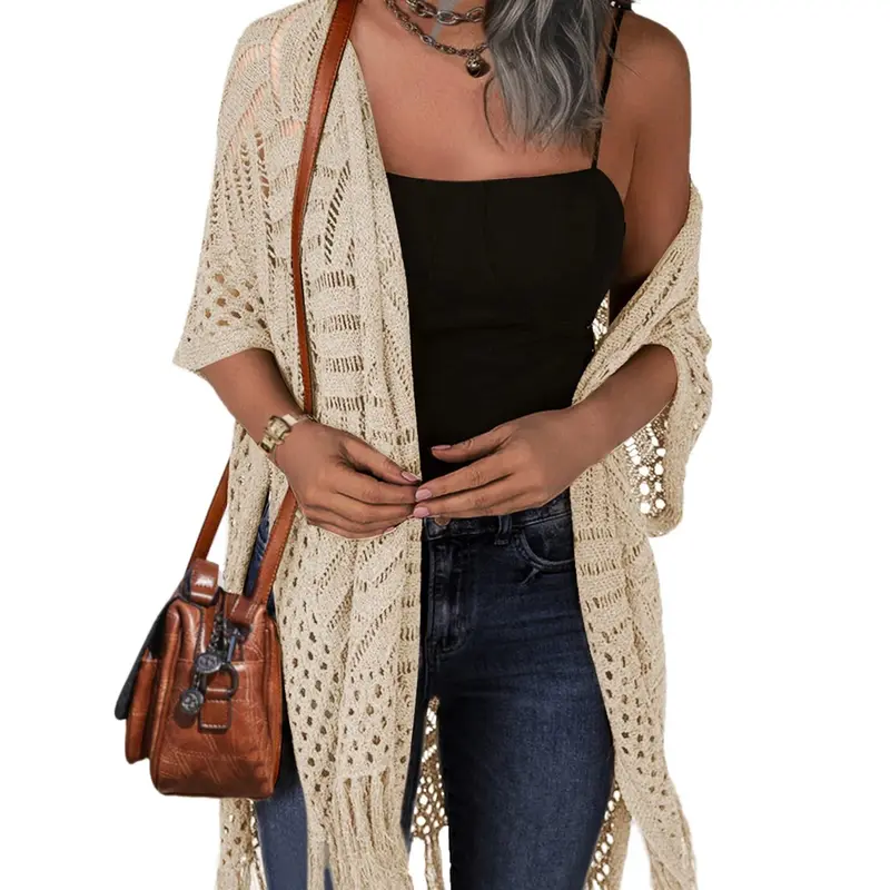 Women's knitted cardigan loose open coat