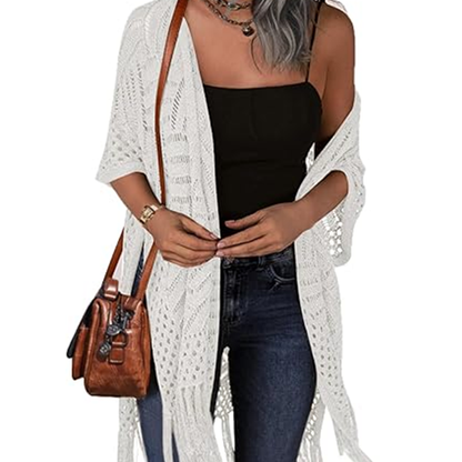 Women's knitted cardigan loose open coat