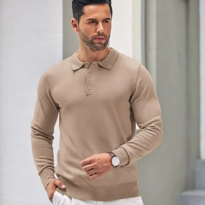 🔥Last Day Promotion🔥Men's Long Sleeve Knit Polo Shirt