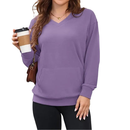 Women's Hoodless V-neck Sweatshirt