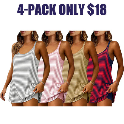 Women's Summer Athletic Mini Dress Sleeveless V Neck Built-in Shorts