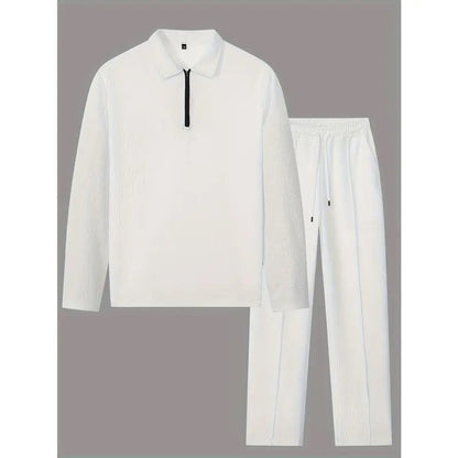 Men's solid color checkered casual suit